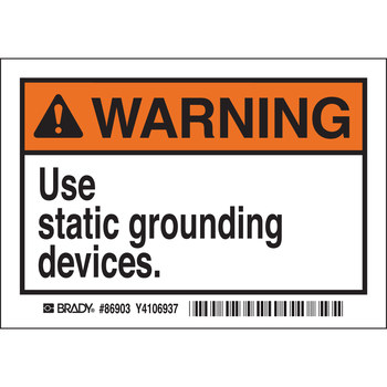 Imágen de Brady Negro/Naranja sobre blanco Laminado Poliéster 86903 Etiqueta de seguridad del equipo (Imagen principal del producto)