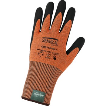 Global Glove Samurai Glove Naranja de alta vis. Grande Tuffalene Platino UHMWPE Tuffalene Platino UHMWPE Guantes resistentes a cortes - cr815d lg