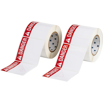 Imágen de Brady Negro/Rojo sobre blanco Poliéster Transferencia térmica THTEL-161-483-1-DA Rollo de etiquetas para impresora de transferencia térmica troquelado (Imagen principal del producto)