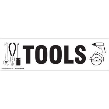 Imágen de Brady Negro sobre blanco Laminado Interior/exterior Poliéster 60283 Etiqueta de almacenamiento de herramientas (Imagen principal del producto)