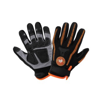 Global Glove Hot Rod h8500 Negro/Naranja Grande Cuero sintético Cuero sintético Guantes de trabajo - hr8500 lg