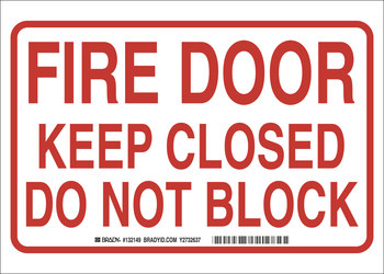 Imágen de Brady B-401 Poliesterino de alto impacto Rectángulo Blanco Inglés Cartel de salida de incendios 132144 (Imagen principal del producto)