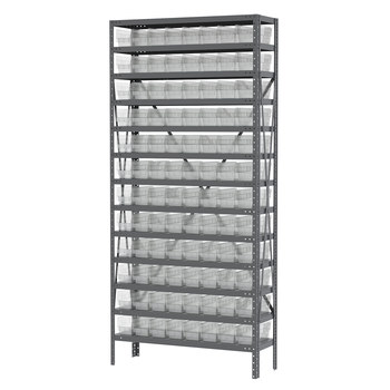 Imagen de Akro-mils AS1279120SC Shelfmax 6500 lb Ajustable Transparente Gris Revestido en polvo Acero 22 ga Abierto Ajustable Sistema de estantería fijo (Imagen principal del producto)