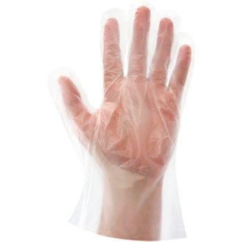 Global Glove Transparente Pequeño HDPE Guantes desechables - Grado Industrial - acabado Grabado en relieve - Longitud 11 pulg. - 810033-29322