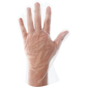 Global Glove Transparente Pequeño HDPE Guantes desechables - Grado Industrial - acabado Grabado en relieve - Longitud 11 pulg. - 810033-29322