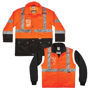 Ergodyne GloWear 8388 Kit de la chaqueta de la condición fría 25554 - tamaño Grande - Poliéster - Naranja