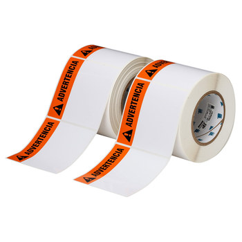 Imágen de Brady Negro/Naranja sobre blanco Cuadrado Escribible Poliéster THTEL-161-483-1-AV Etiqueta de área peligrosa (Imagen principal del producto)