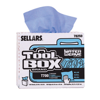 Sellars Toolbox WaterWeave T700 Toallas de papel multiusos - 100 toallas - Azul - SELLARS 78250