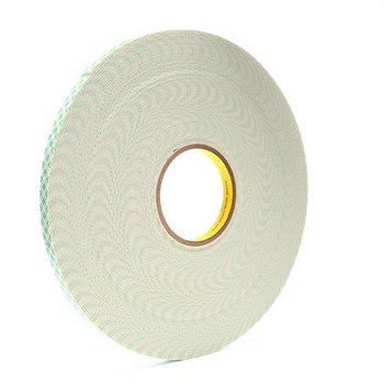 3M 4026 Blancuzco Cinta de espuma con recubrimiento doble - 1/2 pulg. Anchura x 36 yd Longitud - 1/16 pulg. Espesor - 17054