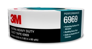 3M 6969 Plateado Cinta para ductos - 72 mm Anchura x 60 yd Longitud - 10.7 mil Espesor - 85635