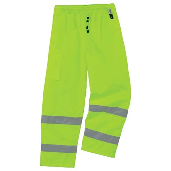 Ergodyne Glowear 8925 Pantalones de alta visibilidad 24453 - tamaño Mediano - Poliuretano en poliéster - Lima de alta visibilidad - ANSI clase E