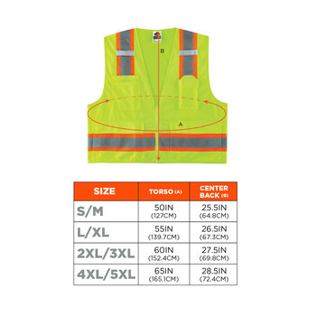 Ergodyne Glowear 8248Z Chaleco de alta visibilidad 24079 - tamaño 4EG/5EG - Poliéster - Lima de alta visibilidad - ANSI clase 2