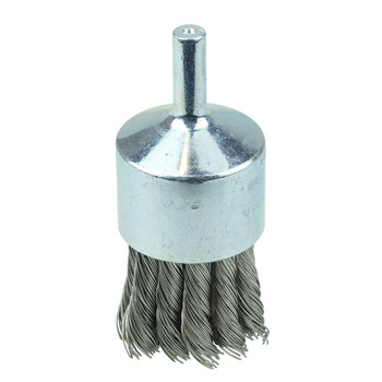 Weiler Acero inoxidable Cepillo de copa - Accesorio Vástago sin rosca - Diámetro 1-1/8 pulg. - Diámetro de la cerda 0.020 pulg. - 10032