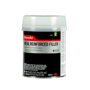 3M Bondo 90451 Base y acelerador (B/A) Rellenador Metalizado Masilla 0.7 pt Lata Relleno de 11.2 fl. oz, Endurecedor de 0.37 fl. oz