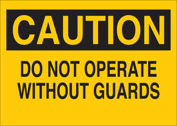 Imágen de Brady B-120 Poliéster reforzado con fibra de vidrio Rectángulo Amarillo Inglés Cartel de seguridad del equipo 122716 (Imagen principal del producto)