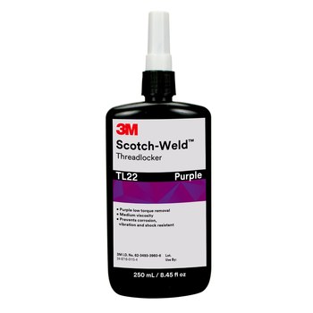 3M Scotch-Weld TL22 Morada Fijador de rosca 62603 - Bajo Fuerza - 8.45 fl oz Botella