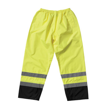 PIP 318-1757YEL Pantalones de alta visibilidad 318-1757-YEL/L - tamaño Grande - Poliéster - Negro/Lima de alta visibilidad - ANSI clase E - 05631