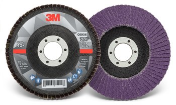 3M 769F Tipo 29 Recubierto Óxido de aluminio cerámico Disco de Aletas - Diámetro 4 1/2 pulg. - Agujero Central 7/8 pulg. - 05906