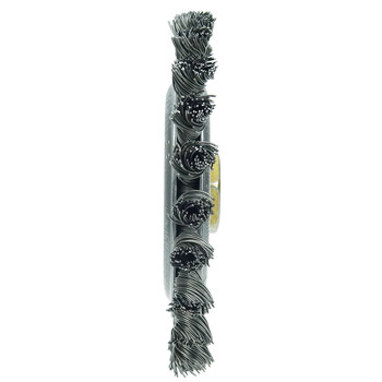 Weiler Roughneck 09856 Wheel Brush - 5 in Dia - Knotted - Stringer Bead Steel Bristle