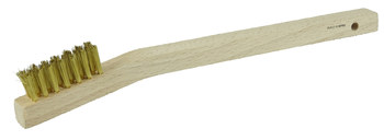 Weiler Vortec Pro Latón Cepillo de alambre de mano - 1.1 pulg. ancho x 7.7 pulg. longitud - Diámetro de la cerda 0.006 pulg. - 44810