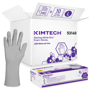 Ansell Kimtech Gris Grande Nitrilo Guantes desechables - Grado Examen médico - acabado Áspero - Longitud 12 pulg. - 036000-53140