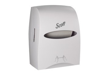 Kimberly-Clark Scott Essential Dispensador de toallas de rollo duro 46254 - Jalar a mano - Blanco