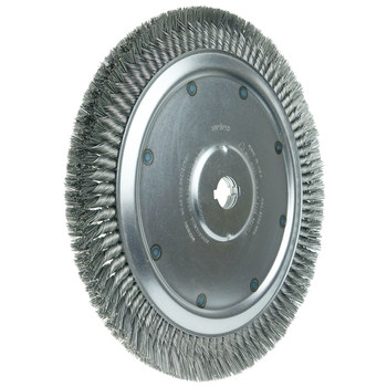 Weiler 09809 Wheel Brush - 14 in Dia - Knotted - Standard Twist Steel Bristle