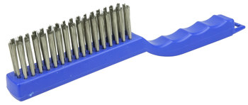 Weiler Acero inoxidable Cepillo de alambre de mano - 2.4 pulg. ancho x 10.9 pulg. longitud - Diámetro de la cerda 0.012 pulg. - 44299