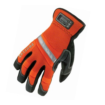 Ergodyne Proflex 875 Naranja de alta visibilidad Pequeño PVC/Cuero sintético/Felpa PVC/Cuero sintético/Felpa Guantes de trabajo - 720476-16402