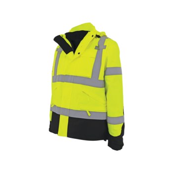 Global Glove Parka de invierno de alta visibilidad GLO-P3-MD - tamaño Mediano - Poliéster Oxford 300D - Amarillo/verde de alta visibilidad - ANSI clase 3, tipo R - 29243