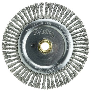 Weiler Dually 79815 Cepillo de rueda - Anudado - Circular trenzado Acero inoxidable cerda