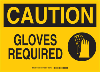 Imágen de Brady B-120 Poliéster reforzado con fibra de vidrio Rectángulo Amarillo Inglés Cartel de PPE 131933 (Imagen principal del producto)