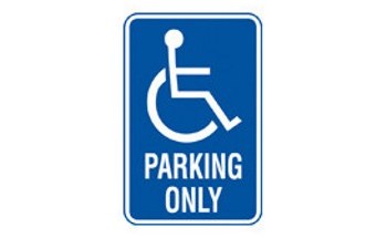 Imágen de Brady Aluminio Rectángulo Azul Inglés Señal de acceso al edificio y aparcamiento deshabilitado 103753 (Imagen principal del producto)