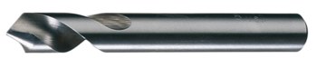 Chicago-Latrobe 90SPS Taladro de puntos - Corte de mano derecha - Punta Radial 90° - Acabado Brillante - Longitud Total 3.125 pulg. - Flauta Espiral - Acero de alta velocidad - Vástago Recto - 49491