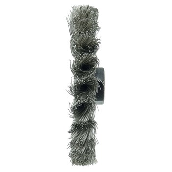 Weiler 13107 Wheel Brush - 4 in Dia - Knotted - Standard Twist Stainless Steel Bristle