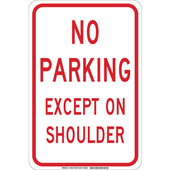 Imágen de Brady B-555 Aluminio Rectángulo Blanco Inglés Cartel de información, restricción y permiso de estacionamiento 129687 (Imagen principal del producto)