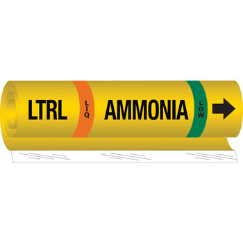 Imágen de Brady Negro/Verde/Naranja/Blanco sobre amarillo Poliéster 57994 Marcador de tubería de envoltura (Imagen principal del producto)