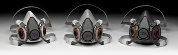 3M Serie 6000 6300 Respirador de careta de media máscara 07026 - tamaño Grande - Gris - Elastómero termoplástico - 4 puntos suspensión
