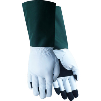 Imágen de Red Steer 240 Negro/Verde/Blanco Grande Cuero/Nailon Grano Piel de cabra Cuero/Nailon Guantes de trabajo (Imagen principal del producto)