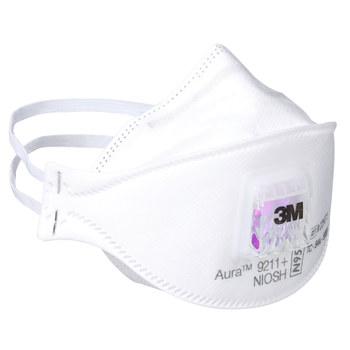 3M Aura 9211+ N95 Pliegue plano Respirador de partículas 3M 7100303148 - Blanco