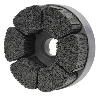 Weiler Bore-Rx Nailon Disco de cerdas - Mediano grado - Accesorio Eje - Agujero Central 1 1/4 pulg. - 86198