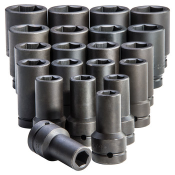 Proto J76121 6 Puntos Juego de llaves de impacto profundas - accionamiento 1 pulg. - 12523