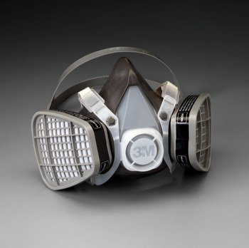 3M 5000 Series 5301 Respirador de careta de media máscara 21577 - tamaño Grande - Negro - Elastómero termoplástico - 4 puntos suspensión