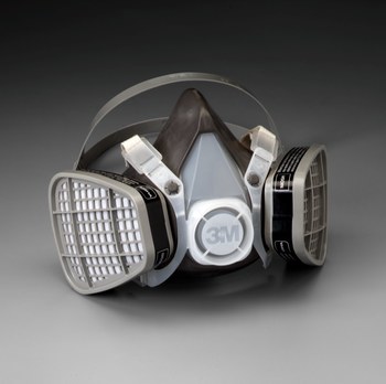 3M Serie 5000 5301 Respirador de careta de media máscara 21577 - tamaño Grande - Negro - Elastómero termoplástico - 4 puntos suspensión