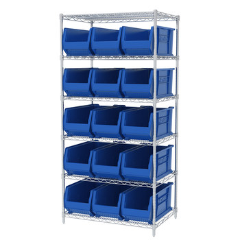 Imagen de Akro-mils AWS24360287 Akrobin 2000 lb Ajustable Azul Cromo Acero Abierto Ajustable Sistema de estantería fijo (Imagen principal del producto)