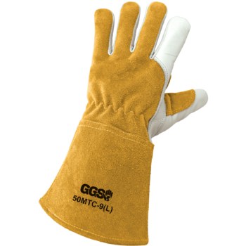 Global Glove 50MTC Grande Cuero Grano Cuero vacuno Guantes para soldadura - Pulgar montado - global glove 50mtc lg
