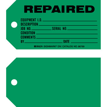 Imágen de Brady Negro sobre verde Ojal de metal, Escribible Cartulina 86778 Etiqueta de mantenimiento (Imagen principal del producto)