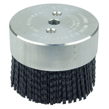 Weiler Burr-Rx Cerámico Disco de cerdas - Mediano grado - Accesorio Agujero sin rosca - Agujero Central 3/8 pulg. - Diámetro de la cerda 0.049 x 0.098 '' - 86014