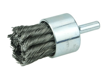 Weiler Acero Cepillo de copa - Accesorio Vástago sin rosca - Diámetro 1-1/8 pulg. - Diámetro de la cerda 0.014 pulg. - 10027
