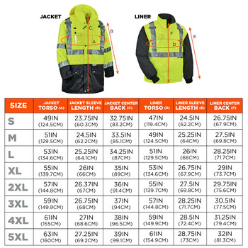 Ergodyne GloWear 8388 Kit de la chaqueta de la condición fría 25536 - tamaño 2XG - Poliéster - Lima